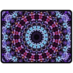 Kaleidoscope Mandala Purple Pattern Art Fleece Blanket (large)  by paulaoliveiradesign