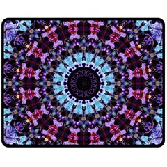 Kaleidoscope Mandala Purple Pattern Art Fleece Blanket (medium)  by paulaoliveiradesign