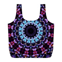 Kaleidoscope Mandala Purple Pattern Art Full Print Recycle Bags (l)  by paulaoliveiradesign