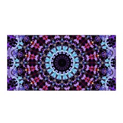 Kaleidoscope Mandala Purple Pattern Art Satin Wrap by paulaoliveiradesign