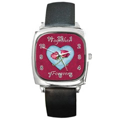 Love Concept Design Square Metal Watch by dflcprints