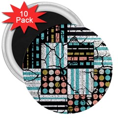 Distressed Pattern 3  Magnets (10 Pack)  by linceazul