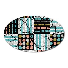 Distressed Pattern Oval Magnet by linceazul