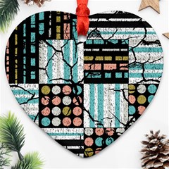 Distressed Pattern Heart Ornament (two Sides) by linceazul