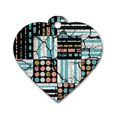 Distressed Pattern Dog Tag Heart (one Side) by linceazul