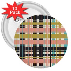 Plaid Pattern 3  Buttons (10 Pack)  by linceazul