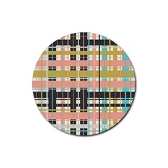 Plaid Pattern Rubber Round Coaster (4 Pack)  by linceazul