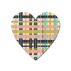 Plaid Pattern Heart Magnet by linceazul