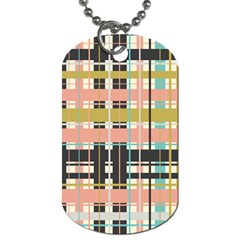 Plaid Pattern Dog Tag (two Sides) by linceazul