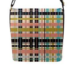 Plaid Pattern Flap Messenger Bag (l)  by linceazul