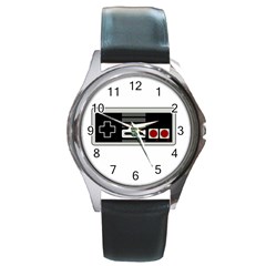 Video Game Controller 80s Round Metal Watch by Valentinaart