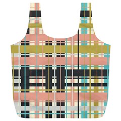 Plaid Pattern Full Print Recycle Bags (l)  by linceazul