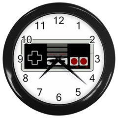 Video Game Controller 80s Wall Clocks (black) by Valentinaart