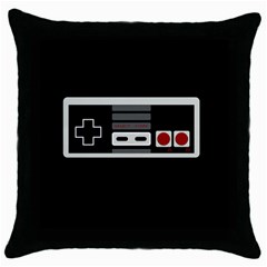 Video Game Controller 80s Throw Pillow Case (black) by Valentinaart