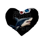 The Shark Movie Standard 16  Premium Flano Heart Shape Cushions Back