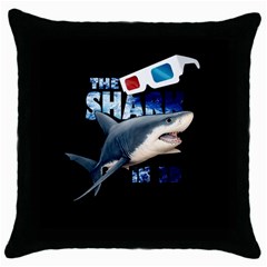 The Shark Movie Throw Pillow Case (black) by Valentinaart