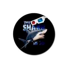 The Shark Movie Rubber Round Coaster (4 Pack)  by Valentinaart