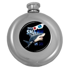 The Shark Movie Round Hip Flask (5 Oz) by Valentinaart