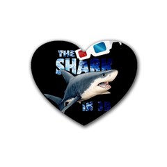 The Shark Movie Rubber Coaster (heart)  by Valentinaart