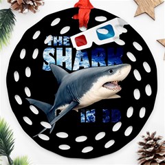 The Shark Movie Ornament (round Filigree) by Valentinaart