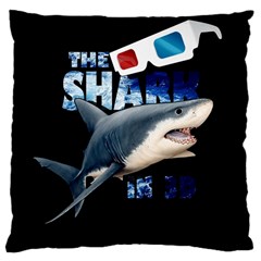 The Shark Movie Large Cushion Case (one Side) by Valentinaart