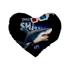 The Shark Movie Standard 16  Premium Heart Shape Cushions by Valentinaart