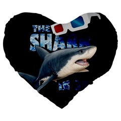 The Shark Movie Large 19  Premium Heart Shape Cushions by Valentinaart