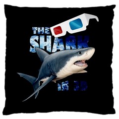 The Shark Movie Large Flano Cushion Case (one Side) by Valentinaart