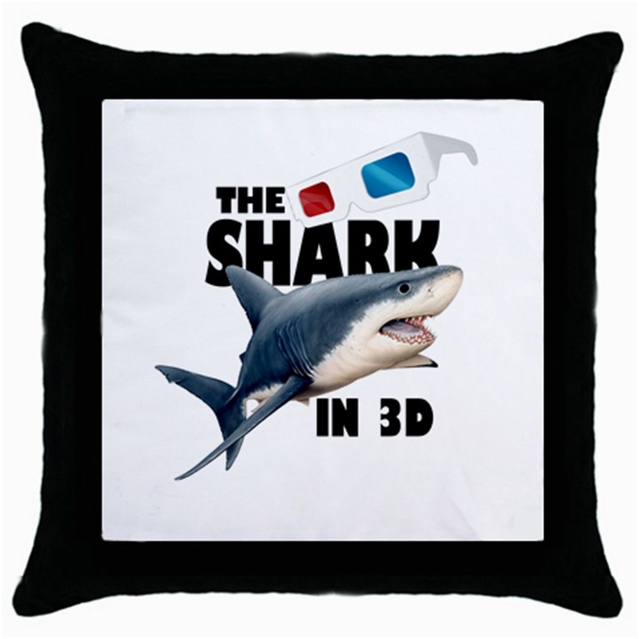 The Shark Movie Throw Pillow Case (Black)