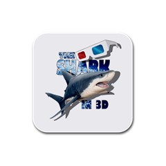 The Shark Movie Rubber Square Coaster (4 Pack)  by Valentinaart