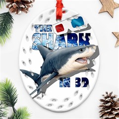 The Shark Movie Oval Filigree Ornament (two Sides) by Valentinaart