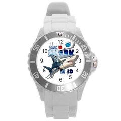 The Shark Movie Round Plastic Sport Watch (l) by Valentinaart