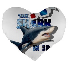 The Shark Movie Large 19  Premium Heart Shape Cushions by Valentinaart