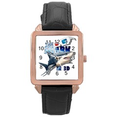 The Shark Movie Rose Gold Leather Watch  by Valentinaart