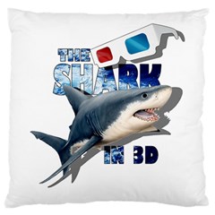 The Shark Movie Large Flano Cushion Case (two Sides) by Valentinaart