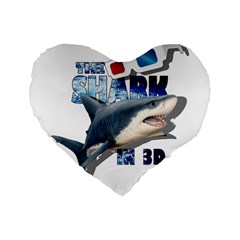 The Shark Movie Standard 16  Premium Flano Heart Shape Cushions by Valentinaart