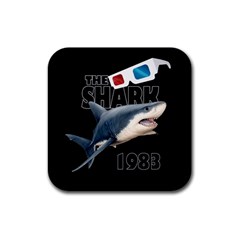 The Shark Movie Rubber Coaster (square)  by Valentinaart