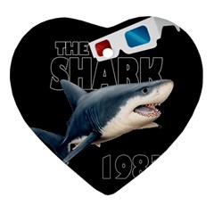 The Shark Movie Heart Ornament (two Sides) by Valentinaart