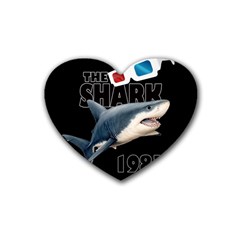 The Shark Movie Rubber Coaster (heart)  by Valentinaart