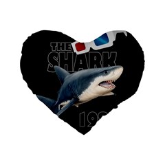 The Shark Movie Standard 16  Premium Heart Shape Cushions by Valentinaart