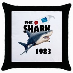 The Shark Movie Throw Pillow Case (black) by Valentinaart