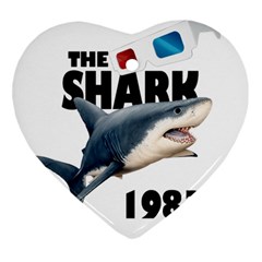 The Shark Movie Heart Ornament (two Sides) by Valentinaart