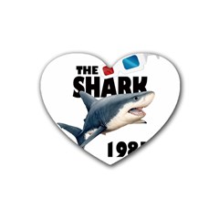 The Shark Movie Rubber Coaster (heart)  by Valentinaart