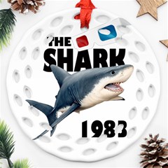 The Shark Movie Ornament (round Filigree) by Valentinaart