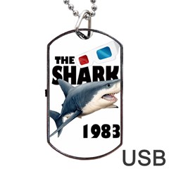 The Shark Movie Dog Tag Usb Flash (two Sides) by Valentinaart