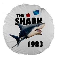 The Shark Movie Large 18  Premium Flano Round Cushions by Valentinaart