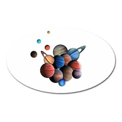 Planets  Oval Magnet by Valentinaart