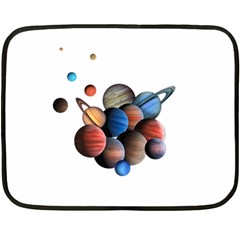 Planets  Fleece Blanket (mini) by Valentinaart