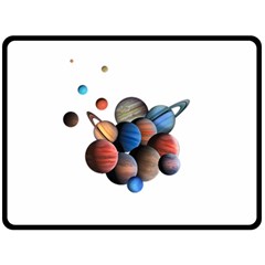 Planets  Fleece Blanket (large)  by Valentinaart