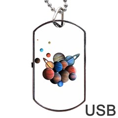 Planets  Dog Tag Usb Flash (one Side) by Valentinaart